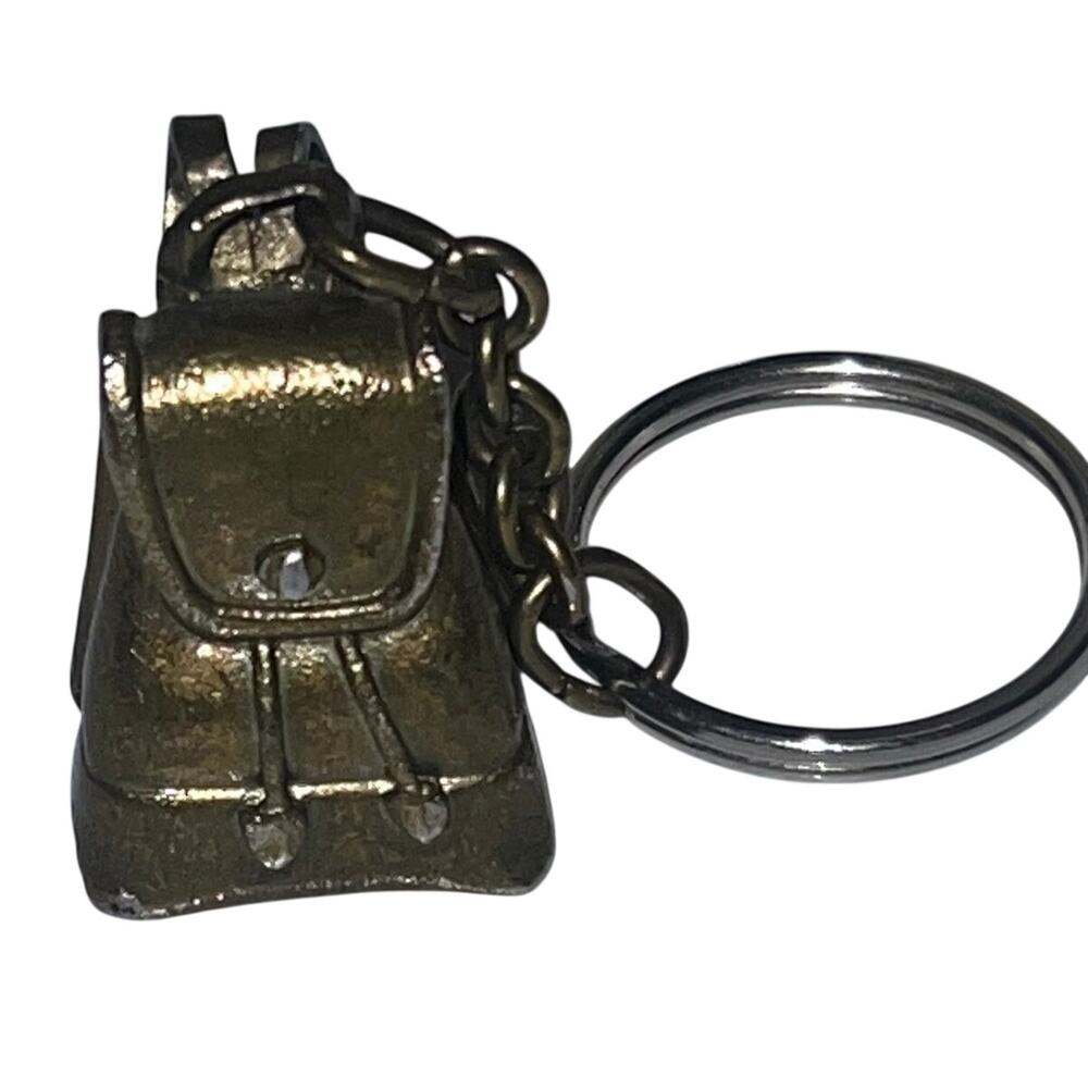 Coach Vintage 90's Brass Daypack Bag Keychain FOB Purse Ring Charm